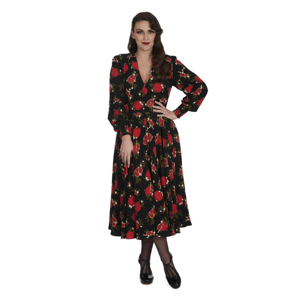 Banned - Pomegranate Flare jurk - Zwart